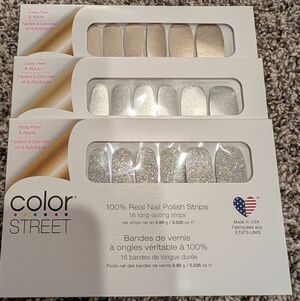 Color Street Silver Sparkle and Gold Nail Strips